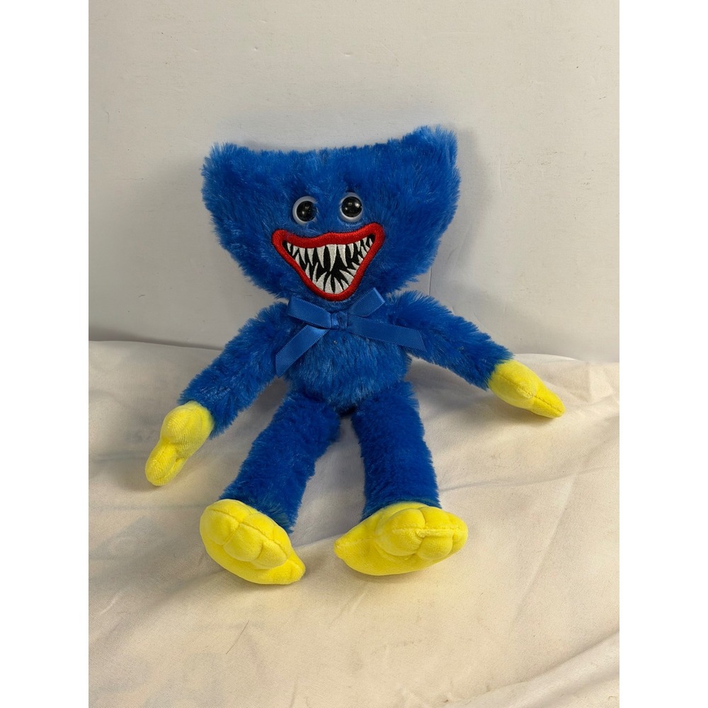 Poppy Playtime Huggy Wuggy Blue Monster Plush Toy Horror Game Collectible 16 In